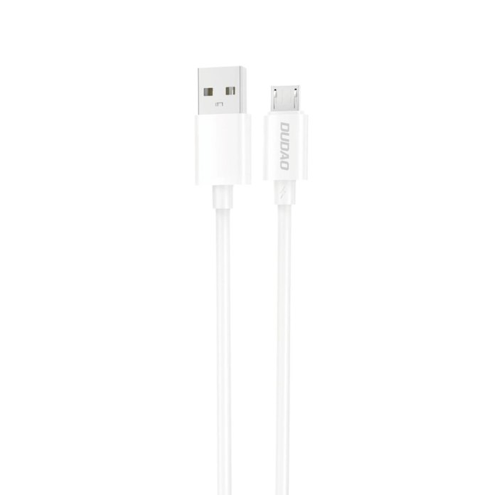 Kabel Dudao L4SM ze złączami USB-A / micro USB o natężeniu 5 A i długości 1 m na białym tle